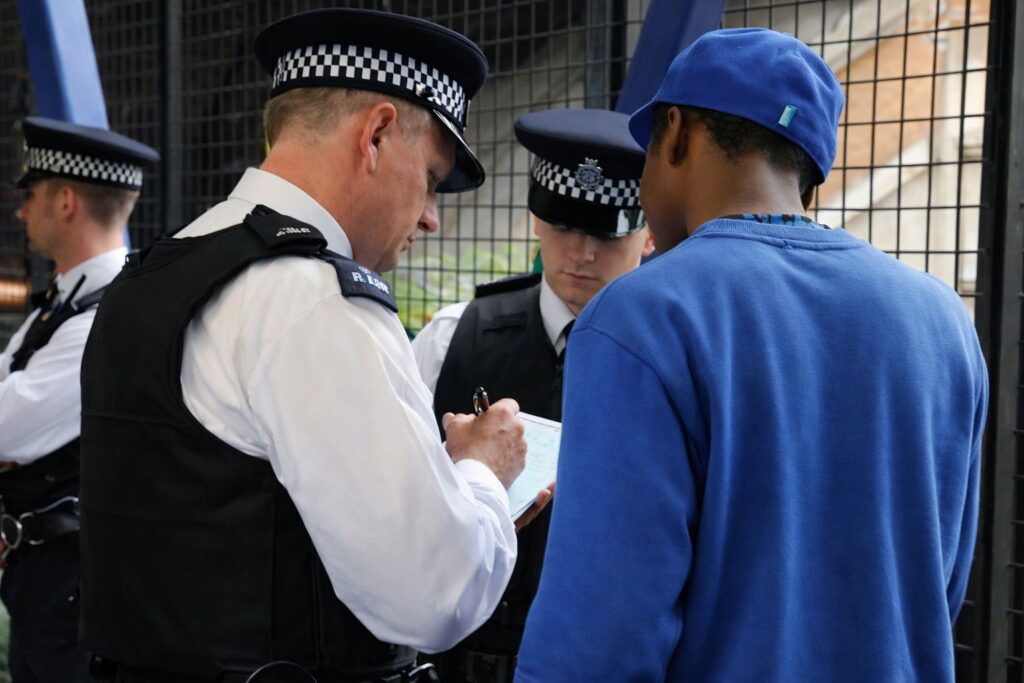 UK police identity check interaction example